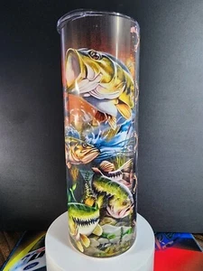 20oz Custom Stainless Steel, Double Walled, Fishing Tumbler - Picture 1 of 3