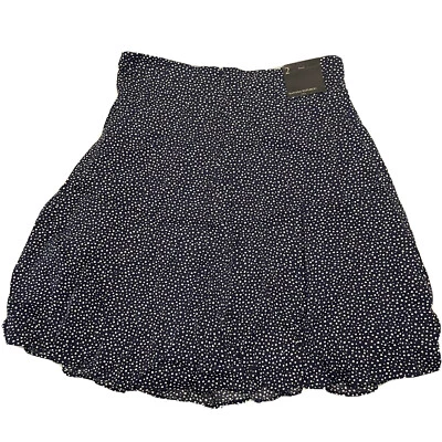 NUEVO CON ETIQUETAS Banana Republic Mujer’s Talla 2 Línea A Falda Forrada Cremallera $60 Azul Lunares Foto 1 de 4
