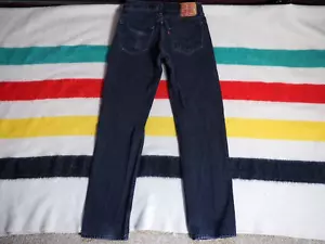 VTG 90s Y2k LEVIS 501 Black Faded Grunge Button Fly 32x33 Denim Jeans Pants Mens - Picture 1 of 9
