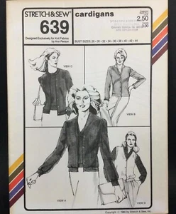 Stretch & Sew Uncut Pattern Ann Person #637 Women's Cardigans Vintage 1981 - Picture 1 of 5