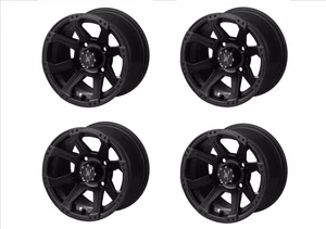 14x7 Rampage ATV/UTV Matte Black 4/110 +10ET Wheel - Set of 4 - Picture 1 of 2