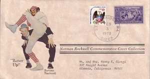 STAMP US SCOTT 855, 1596 "Sandlot Baseball Game" NORMAN ROCKWELL 1978 ENVELOPE - Picture 1 of 1