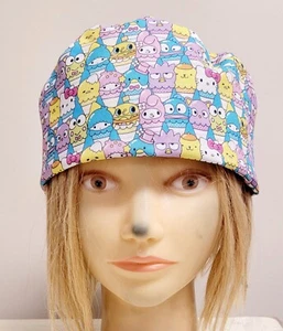 HELLO KITTY &  FRIENDS ICE CREAM CONE MEDICAL NURSE SCRUB CAP (2 SIZE SELECTION) - Picture 1 of 6