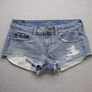 American Eagle Damengröße 8 Boyfriend Denim Shorts niedriger Bund blau mittlere Waschung - Bild 1 von 13