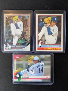Roki Sasaki RC Lot Bowman, Topps, WBC Japan - LA Dodgers - Picture 1 of 2