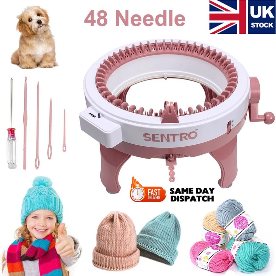 ✨48 Needles Knitting Machine Round Hand Weaving Loom DIY Scarf Hat Kids Toy UK✨ - Image 1 of 4
