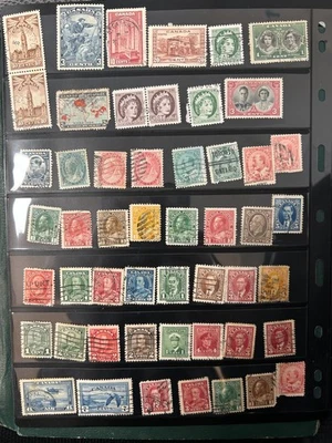 VINTAGE ROYAL CANADA 1897 QUEEN VICTORIA LOT ELIZABETH II EDWARD VII STAMPS 1910 - Image 1 of 4