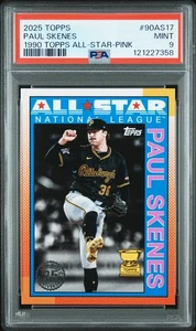 2025 Topps 1990 Topps All-Star Paul Skenes #90AS-17 Pink Parallel PSA 9 POP 1 - Picture 1 of 2