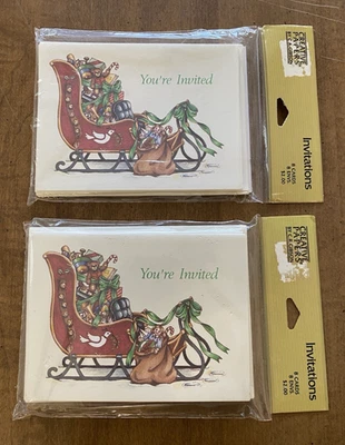 Convites de Natal dois pacotes de 8 papéis criativos novos na embalagem por C.R.Gibson Old - 16 peças - Imagem 1 de 4
