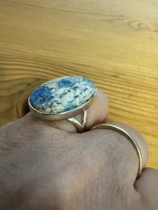 K2 Jaspis Ring 925 Sterling Silber Größe 7 oval 8,5ct Natur Edelstein Schmuck - Bild 1 von 8