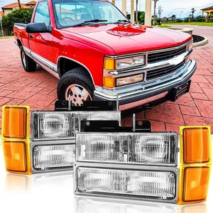 Faros para Chevy Silverado C/K 1500 2500 3500 1994-1998 con lámpara de parachoques Cgepr - Imagen 1 de 13