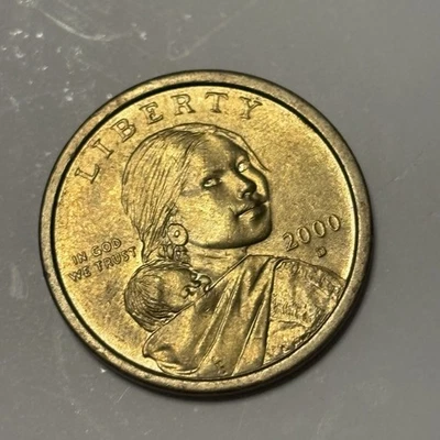 2000 Sacagawea D One Dollar Coin US LIBERTY CIRCULATED - Image 1 of 4