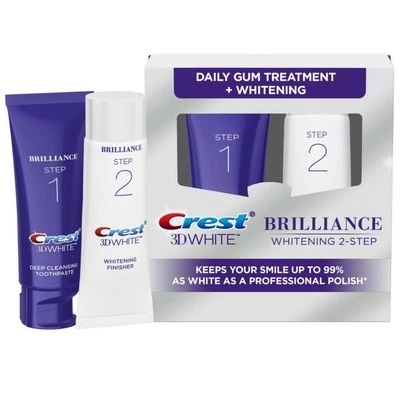 Crest 3D White Brilliance 2 Step Kit – Toothpaste 4oz + Whitening Gel 2.3oz - Image 1 of 4