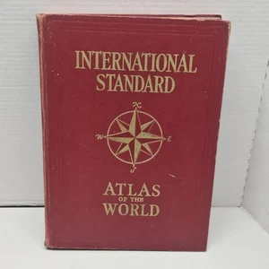 International Standard Atlas of the World Vintage 1949 Hardcover Book Meine - Picture 1 of 17