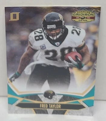 FRED TAYLOR 2008 Donruss Gridiron Gear #47 ~ Holofoil GOLD O's ~ /100 ~ JAGUARS - Image 1 of 2