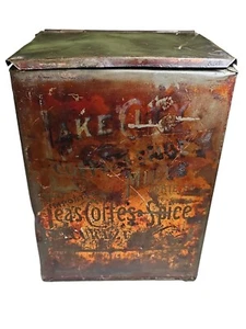 Antique Tin Erie Pa Lake City Coffee And Spice Mills C.A. Curtze Early 10 X 7 - Picture 1 of 6