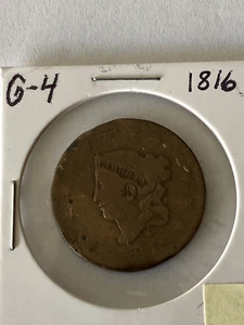 1816 Matronenkopf USA Kupfer groß ein Cent einfacher Rand - Bild 1 von 2
