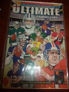 Tarjeta coleccionable NFL QB Club Ultimate libro grande-Elway, Aikman, Marino, joven 10x6,75 - Imagen 1 de 1