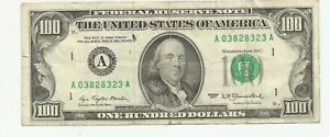 1977 $100 Boston Federal Reserve Note Fr-2168A Morton-Blumenthal LOT 48 - Picture 1 of 2