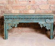 Console Entryway Table, Rustic Carved Console, Media Sofa Table CLEARANCE
