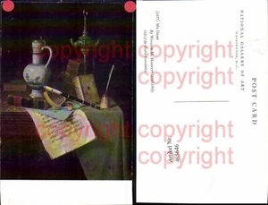 465646,Künstler Ak William M. Harnett My Gems Krug Lampe Pfeife Buch Flöte Einri - Picture 1 of 1
