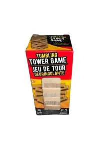 New/Sealed-Mini Tumbling Tower Game-36 Wood Blocks-4-1/2" Tall - Picture 1 of 5