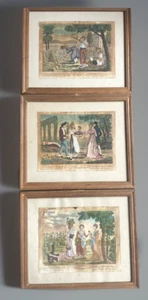 Suite de 3 Gravures Aquarellées XVIIIè LE PRINTEMPS  L'ÉTÉ  L'AUTOMNE - Bild 1 von 6