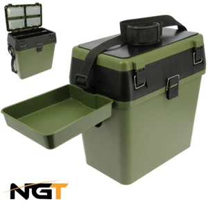 NGT Seat Box Storage System Carp Fishing Coarse Fly Sea Boat Box + Tackle Boxes - Picture 1 of 7