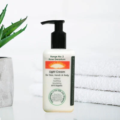 ROSE GERANIUM LIGHT CREAM - New Dawn Organic Skin Care for Face, Body and Hands - Image 1 of 4