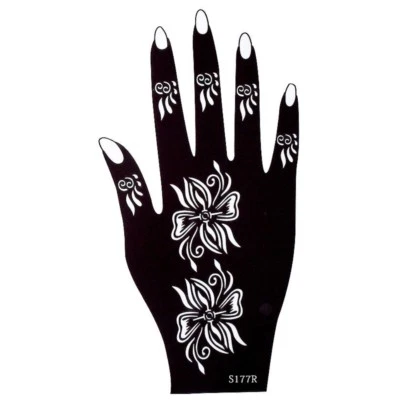 JUSTFOX Plantilla de tatuaje de henna Kina pintura a mano mano derecha Dövme Mehndi