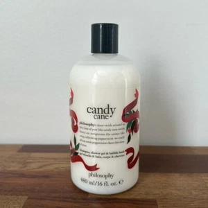 Philosophy Candy Cane Shampoo Shower Gel Bubble Bath Soap NEW 16oz Mint Holiday - Picture 1 of 4
