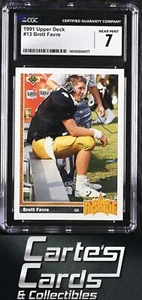 Brett Favre 1991 Upper Deck #13 Atlanta Falcons Rookie Hall of Fame CGC 7 - Picture 1 of 2