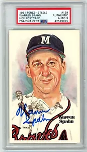 Warren Spahn Signed Perez Steele - PSA DNA 9 - Picture 1 of 1