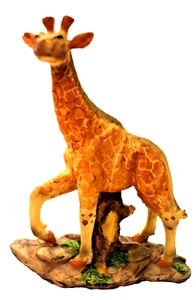 Noble African Giraffe Majestically Standing Handmade Resin Sculpture 7" - Picture 1 of 6