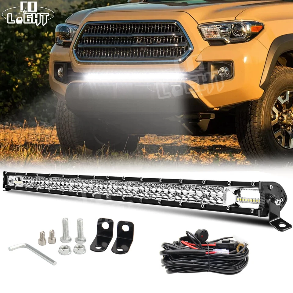 For 2016-2023 Toyota Tacoma 32'' LED Light Bar Combo Hidden Bumper Mount + Wire - Image 1 of 4