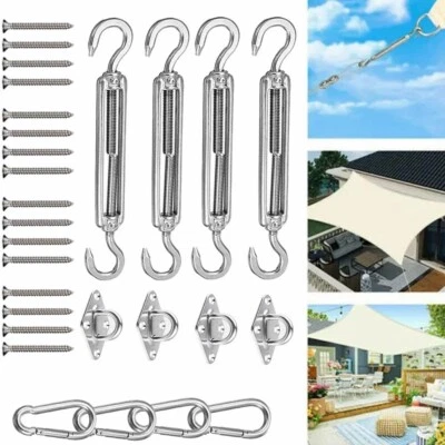 DDDNU168 Sun Shade Sail Fixing Kit Stainless Fittings Garden/Awning/Patio Accessory
