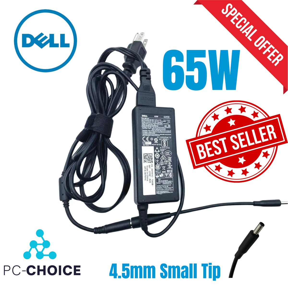 Alimentatore Dell Optiplex 65w Alimentatore Originale Dell 65W Per - Foto 8