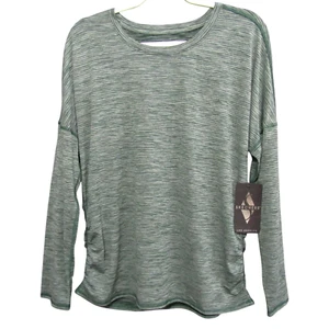 Skechers Session Top grün meliert gestreift Gr. L Langarm geraffte Seiten neu - Bild 1 von 10