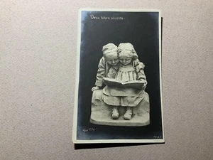 Deux Futurs Savants Skulptur Statut Kunst Postkarte - Bild 1 von 2
