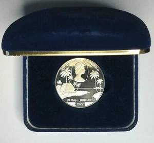 Moneda corona jubileo plata reina isabel ii 1977 reg fd - sin circular - Imagen 1 de 3