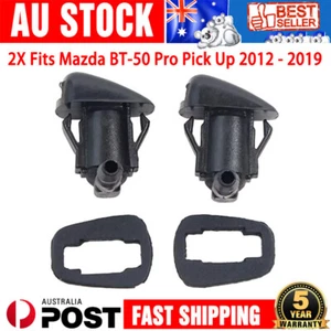 Set Windshield Water Nozzle Jet Black Fits Mazda BT-50 Pro Pick Up 2012 - 2019 - Picture 1 of 8