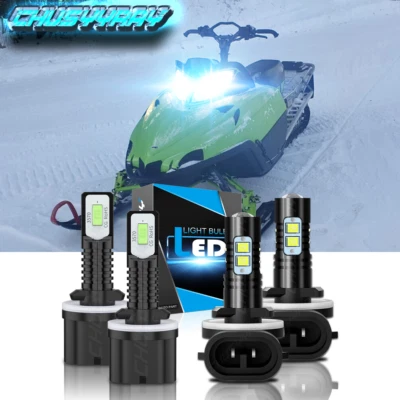 For Arctic Cat CrossFire R 8 LE 2009-2010 4X 894 & 893 LED Headlight Combo Bulbs - Image 1 of 4