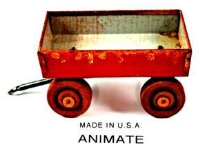 Rimorchio agricolo vintage in latta ANIMATE TOY tipo B made in USA per trattore BABY - Foto 1 di 9