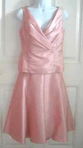 David's Bridal Pink Tafetta Formal Wedding Bridesmaid Skirt Set Sz 4 - Picture 1 of 1