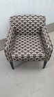 Geometric Design Accent Chair Brown And Cream