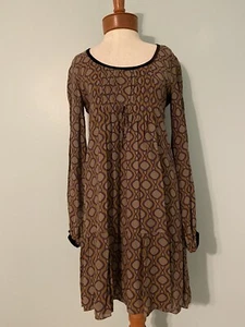 Vestido vintage United Colors Of Benneton estilo boho hippie para mujer ribete de terciopelo - Imagen 1 de 7