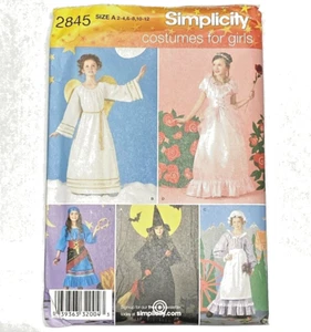Simplicity Sew Pattern 2845 COSTUMES Angel-Princess-Gypsy-Witch-Prairie Sz 2-12 - Picture 1 of 5