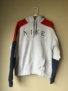 Vintage Nike Athletic Department USA Sweater Hoodie Medium Red White & Blue - Picture 1 of 12
