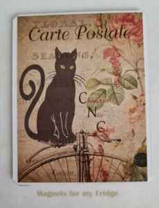 VINTAGE FRENCH POSTCARD COLLECTION 'Cat' FRIDGE MAGNET - M491 F - Picture 1 of 1