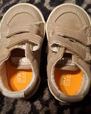 Baby Sperry Top Siders Shoes  Size 2 Comfort Little Infant Shoes Cream Tan Khaki - Image 1 of 4